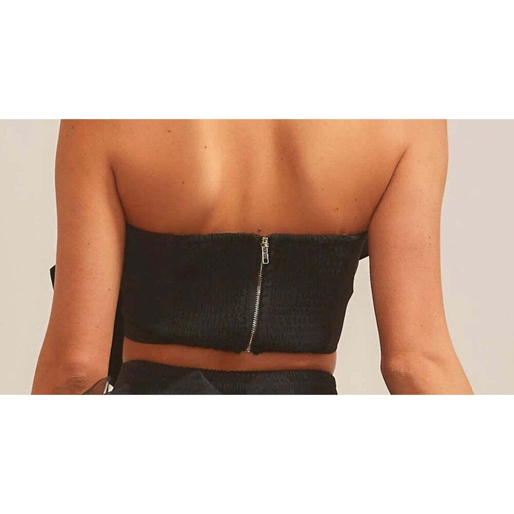 Mainstrip Kylie Bow Front Strapless Crop Top - Picture 8 of 8